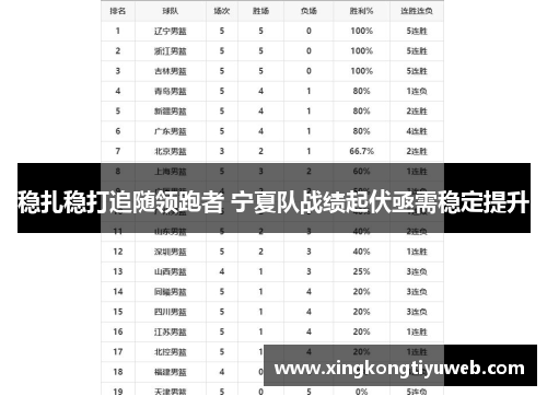 稳扎稳打追随领跑者 宁夏队战绩起伏亟需稳定提升